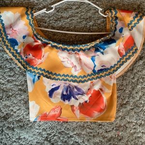 Floral off shoulder crop top